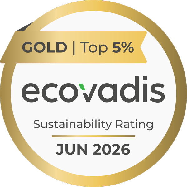 badge di certificazione Ecovadis Gold Top 5% ottenuta da Sienergie nel 2026